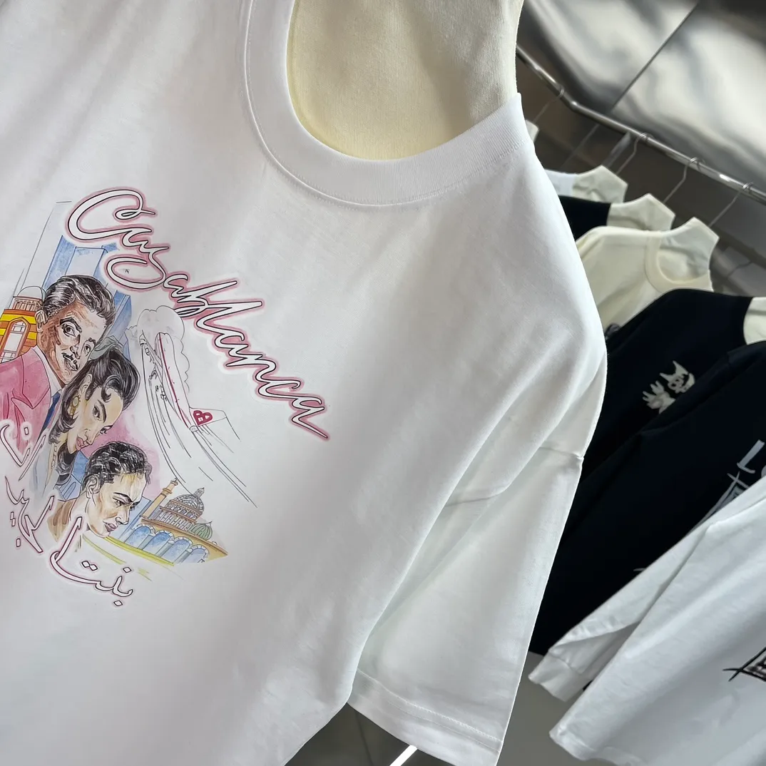Casablanca Classic Series T ， ， 。 ， Classic ， In Stock ！ ：White Black Size：S M L XL XXL